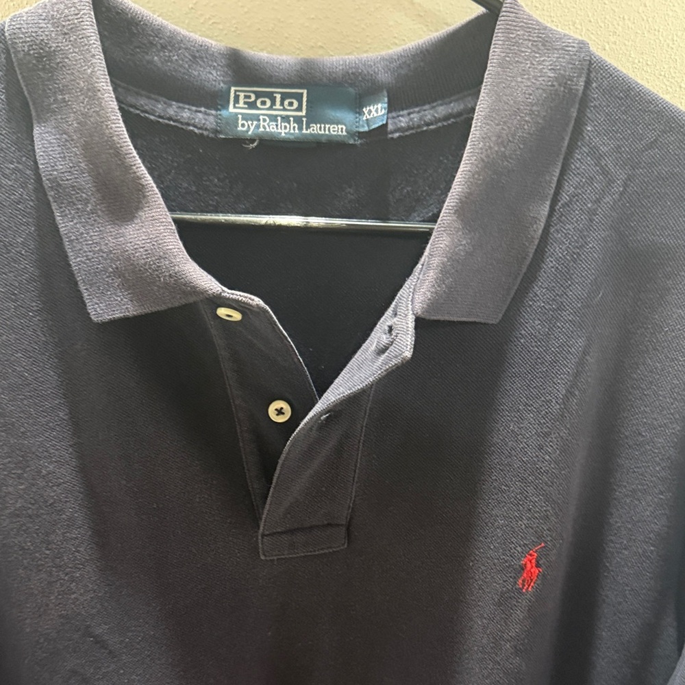 Polo by Ralph Lauren Men's Dark Polo Shirt with Red Logo